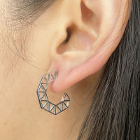 Sterling silver hexagon hoop studs | Egyptian earrings | Pretty gift earrings | Bohemian earrings | 925 silver jewelry | E906