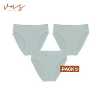 VNZ.VANEZZA DL6204  กางเกงชั้นในผ้า Top Dyed BRA  แบบครึ่งตัว เรียบ ไซซ์ M,L,E(XL) สีเทา Pack3