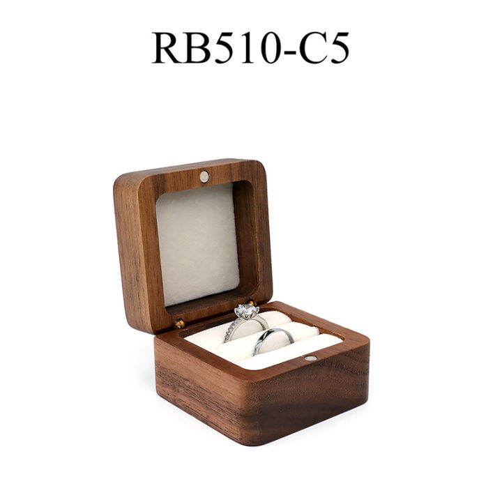 Wooden Ring Box Soft Interior Wedding Ring Box Wood Jewelry Ring Box