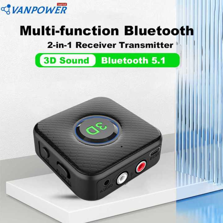 Bluetooth-compatible Receiver Transmitter 3d Stereo 3.5mm Jack Rca Aux  Wireless Audio Adapter Handsfree Call for TV pc Car Speaker