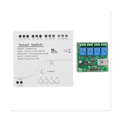 EWeLink Smart WiFi Bluetooth Switch Relay Module 7-32V on Off Controller 4CH 2.4G WiFi Remote for Alexa Google Home Replacement