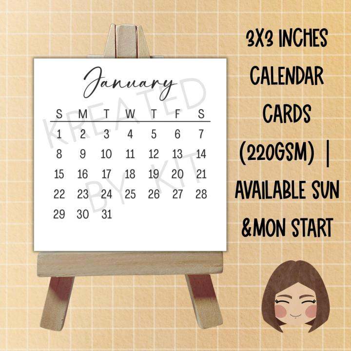 2024 Minimalist Desk Calendar | Aesthetic calendar | Kreated by Kit ...