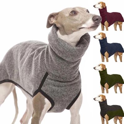 （PAPI PET）เสื้อผ้าเสื้อกันหนาวสุนัขผ้ายืดคอปกสูง,เสื้อผ้าสุนัขชุดเสื้อเกรย์ฮาวด์ไซส์ S-5XL