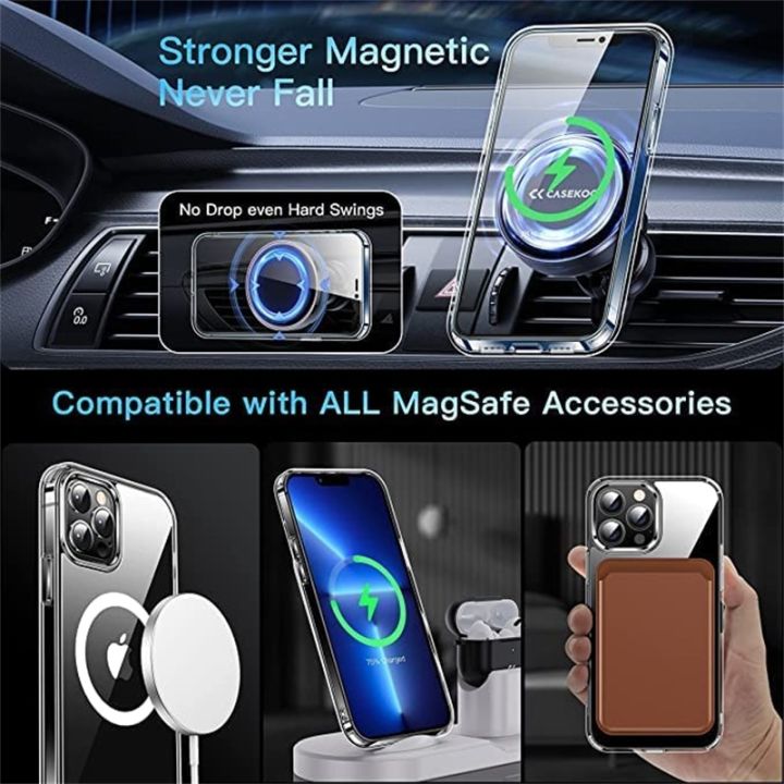 สินค้าใหม่ในสต็อก-โปร่งใสสำหรับ-magsafe-magnetic-wireless-charging-case-สำหรับ-iphone-14-13-12-11-pro-xs-max-mini-x-xr-7-8-plus-hard-acrylic-cover