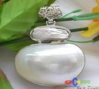 HUGE Noblest 45MM crescent white shell mabe pearl pendant