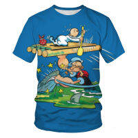 Popeye cartoon anime printing 3D male and female shir t with short sleeve soft material outside casual male t-shirt