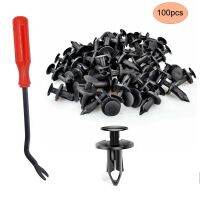 100PCS Black Plastic Fender Clips Body Rivets Clips Car Door Clip Panel Audio Video Dashboard Dismantle Kits Installer Pry Tool