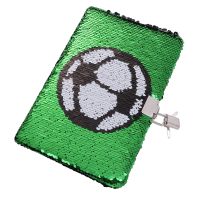 Sequin Football Journal Secret Diary with Lock Notebook Private Journal Football Notebook Gifts for Boy