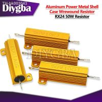 ✥™☸ 50W Aluminum Power Metal Shell Case Wirewound Resistor 0.01 100K 1 2 3 5 6 8 10 100 150 1K 10K 100K ohm DIYGBA RX24 resistance