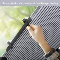 46cm/70cm.Retractable SUV รถบรรทุกรถกระจกบังแดดด้านหน้าด้านหลัง Parasol UV Protection ผ้าม่านรถ Sun visor