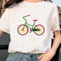 Shirt Bicycle Print Cartoon Tees Gildan Spot 100% Cotton