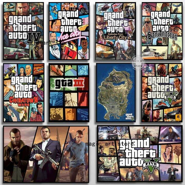 Grand Theft Auto Art Series Poster Canvas Painting - Perfect Wall Decor