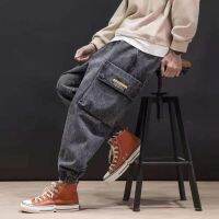 COD ▨¤❈ vffe899 [Zala88.my] [48 Hours Delivery] New Style Retro Overalls Jeans Mens Loose Large Size Plus Fat All-Match Harem Pants Ankle-