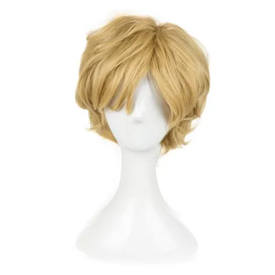 Sailor Uranus Tenoh Haruka Short Wig Cosplay Costume Linen Blonde Heat Resistant Synthetic Hair Wig Hairnet