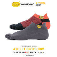 Vibram Fivefingers ถุงเท้าห้านิ้วแพคคู่ (Dark Grey / Red Black)S21N35P