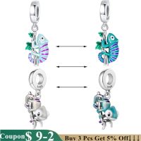 Charms Fit Pandora 925 Sterling Silver Chameleon Firefly butterfly Luminous Or Color-changing Bracelets DIY Jewelry for Women