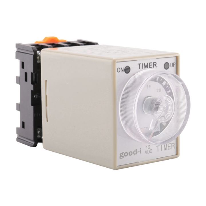 dc-12v-0-30-seconds-30s-electric-delay-timer-timing-relay-dpdt-8p-w-base