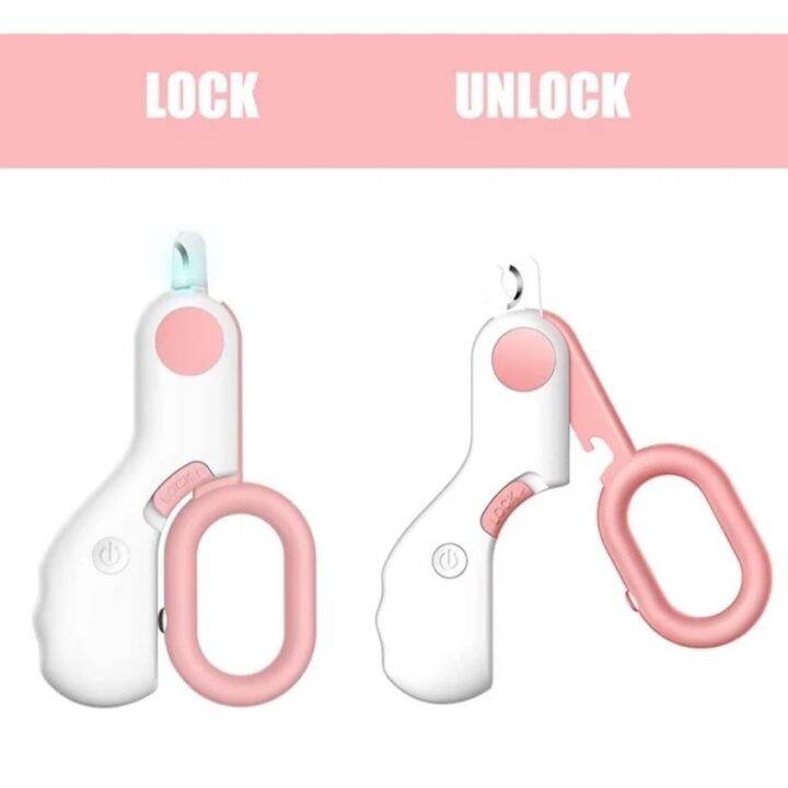 พร้อมส่ง-mini-led-nail-clipper-กรรไกรตัดเล็บสัตว์เลี้ยง-มีไฟ-led-น้ำหนักเบา-พกพาง่าย