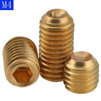 M4 x 0.7 ( 4mm ) Solid Brass Grub Screw Cup Point Hex Socket Set Screws DIN 916 bolts