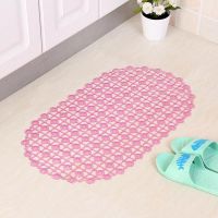 1PC PVC Bathroom Non-slip Mat Solid Color Oval Tub Floor Shower Carpet Clear Bubble Mat Four-color Choice Bathroom Supplies Sale