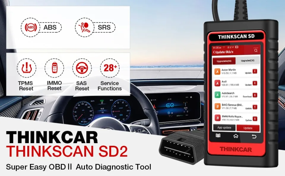 THINKCAR Code Reader SD2 ABS SRS with Free Optional Reset Automotive Full  OBD2 Scanner with Auto VIN TPMS Reset for Engine HYQY Tranding Lazada PH