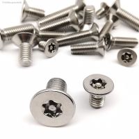 ♛ M2 to M12 304 A2 Stainless Steel Six-Lobe Torx Flat Countersunk Head with Column Pin Tamper Proof Anti Theft Security Screw Bolt