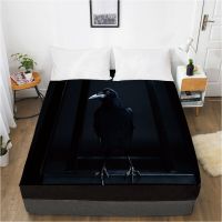 Cartoon Hallowmas Childrens Elastic fitted sheet bed sheet With An Elastic Band Mattress Cover Bed cover for kids Black crow