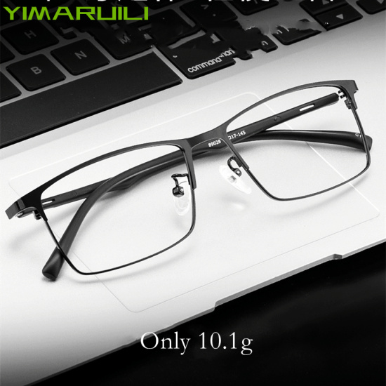 Yimaruili gọng kính mắt kim loại vuông thời trang chất lượng cao gọng kính - ảnh sản phẩm 1