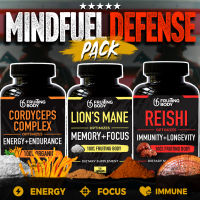 ?? Mushroom Mind-Fuel Defense Pack ?️ Value Pack x3 Bottles ?? แคปซูลเห็ดหัวลิง Lions Mane, ถั่งเช่า Cordyceps Complex &amp; เห็ดหลินจือ Reishi ? 1 or 2 Month Supply (60 or 120 Capsules)