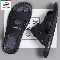 Cartelo crocodile slippers mens summer 2022 new beach tide sandals outer wear casual soft bottom driving sandals men shoes