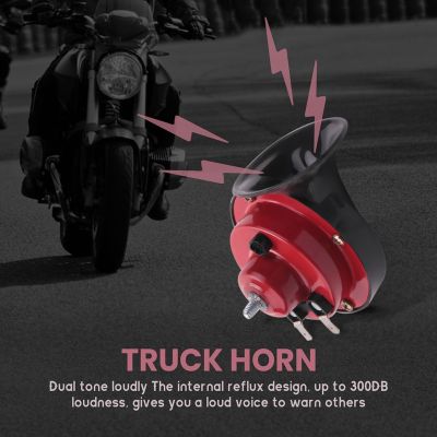 300DB Super Loud Train Horn for Truck Train Boat Car Air Electric Snail Single Horn 12V Waterproof Motorcycle Horn