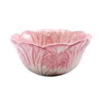 Kids Cute Ceramic Bowl Chinese Cabbage Design Food Bowls Container for Dessert Fruit Salad (Green Pink)