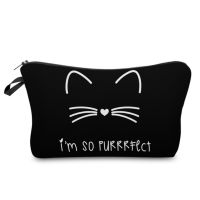 Women Makeup Pouch Funny Cat Cosmetic Bags Printed Cute Gift for Girls Makeup Organizer Toiletry Storage Bags Neceser Maquillaje