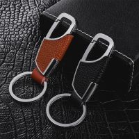 [ High Quality ]New Fashion Car Key Chain / Mens Leather Waist Hanging Key Ring / Metal Leather Keychains Accessories For Gift Jewelry