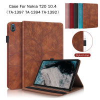 แท็บเล็ตเคสสำหรับ Nokia T20 10.4นิ้ว TA-1397 TA-1394 TA-1392หนัง PU ยืนพลิกปกคลุมด้วยกระเป๋าสตางค์ช่องเสียบการ์ดปากกาหัวเข็มขัด