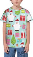Christmas Santa Claus T- Shirt Short Novelty for Boys and Girl