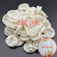 100PCS ยางธรรมชาติทิ้งถุงมือ Finger Cots Non-SLIP Anti-Static Fingertip Protector ถุงมือสีขาว Finger COVER เล็บเครื่องมือ-vkfy546