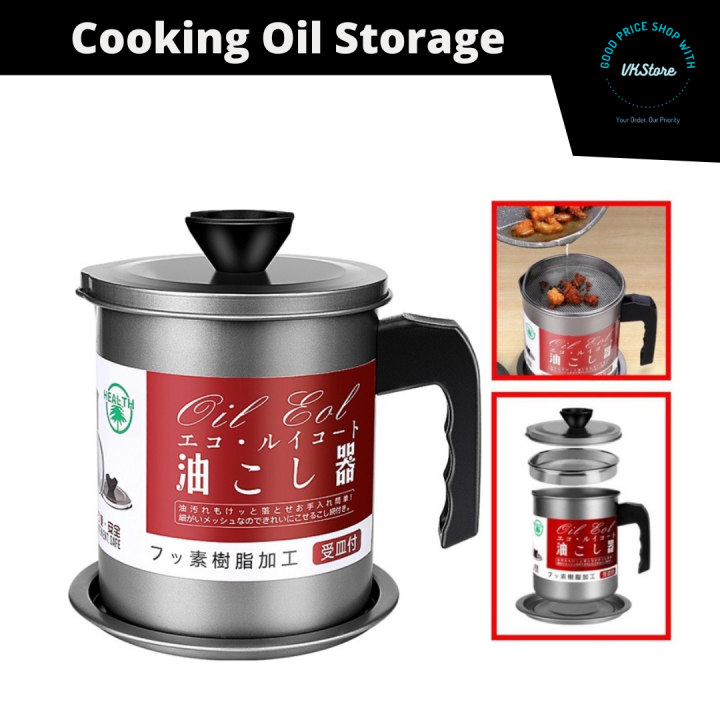Large Kitchen Oil Filter Container Pot Stainless Steel Minyak Oil Filter Pot Penapis Minyak