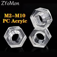 20/50/100pcs PC Transparent Plastic Hex Nut M2 M2.5 M3 M4 M5 M6 M8 M10 Insulated Acrylic Plastic Hexagon Nuts