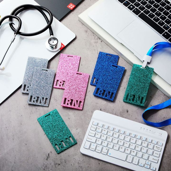 8-pcs-registered-nurse-rn-glitter-badge-5-7x11cm-badge-holder-rn-id-badge-card-for-nurse-coworkers-nursing-students