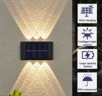 6LED Solar Wall Lights Outdoor Waterproof Security LED Lighting For Garden Yard Fence Decor Lamps