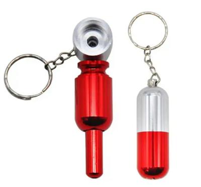 Portable Metal Pipe Detachable Keychain Gift Random Color