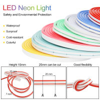 DC 12โวลต์แถบไฟ LED กันน้ำ SMD 2835ที่มีความยืดหยุ่น LED ไฟนีออนสำหรับตกแต่งบ้านอบอุ่นสีขาว1เมตร2เมตร5เมตรนีออนแถบ Led