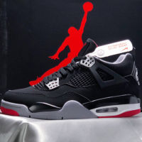 Air 4 "Bred"  Black and red  casual shoes for women  Mens sports basketball shoes 308497-060