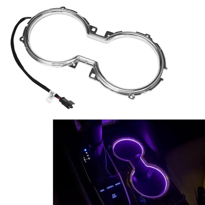 LED Central Cup Holder Lights Car Interior Decorative Lamp Atmosphere Ambient Light 64 Colors