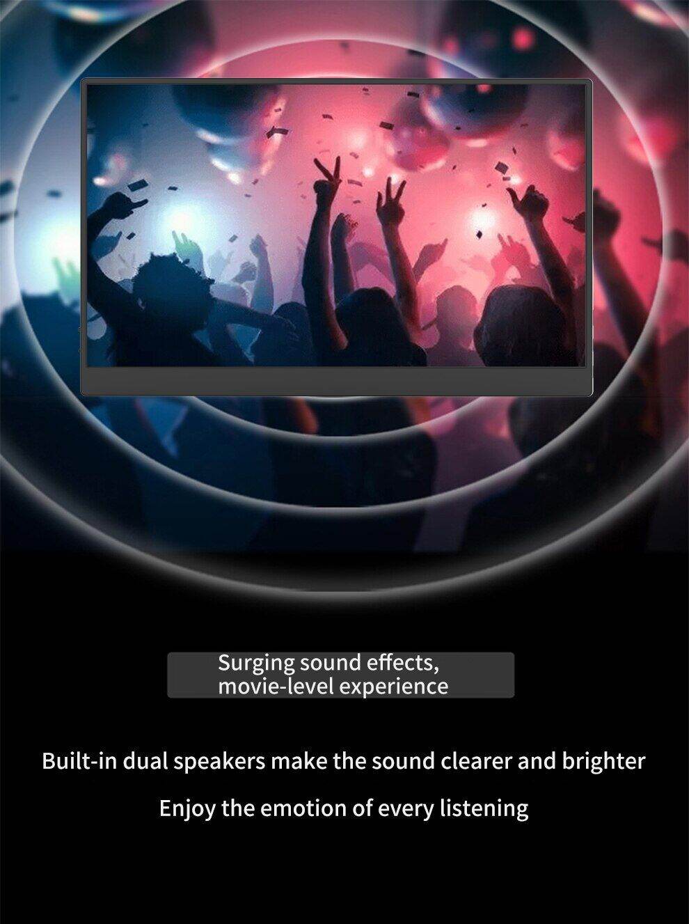 15.6นิ้ว1080P FHD จอภาพแบบพกพา100 Srgb HDR IPS A Screen HDMI TypeC