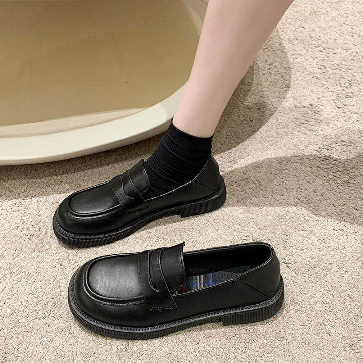 2023-new-spring-and-autumn-seasons-thick-sole-fashion-small-leather-shoes-british-style-leisure-round-toe-one-foot-pedal-lefu-shoes-womens-singles