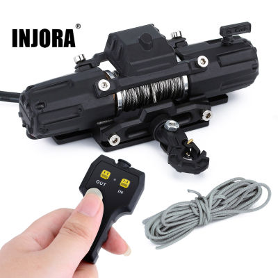 INJORA Dual Motors Automatic Winch Wireless Remote Controller System for 1:10 RC Crawler Car Axial SCX10 90046 Traxxas TRX4 TRX6