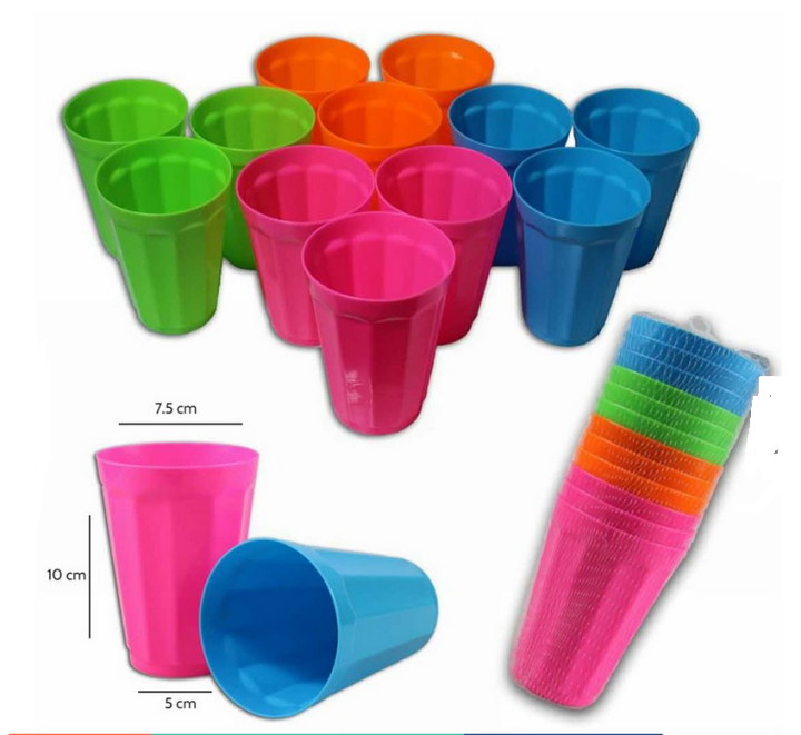 (12 pcs/6pcs )set Candy Color Water Tumbler Food Grade PP Plastic Safe