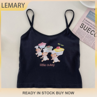 Lemary เสื้อชั้นในพิมพ์ลายการ์ตูนสำหรับผู้หญิง,เสื้อกล้ามเข้ารูปพิมพ์ลายการ์ตูนสำหรับฤดูร้อน